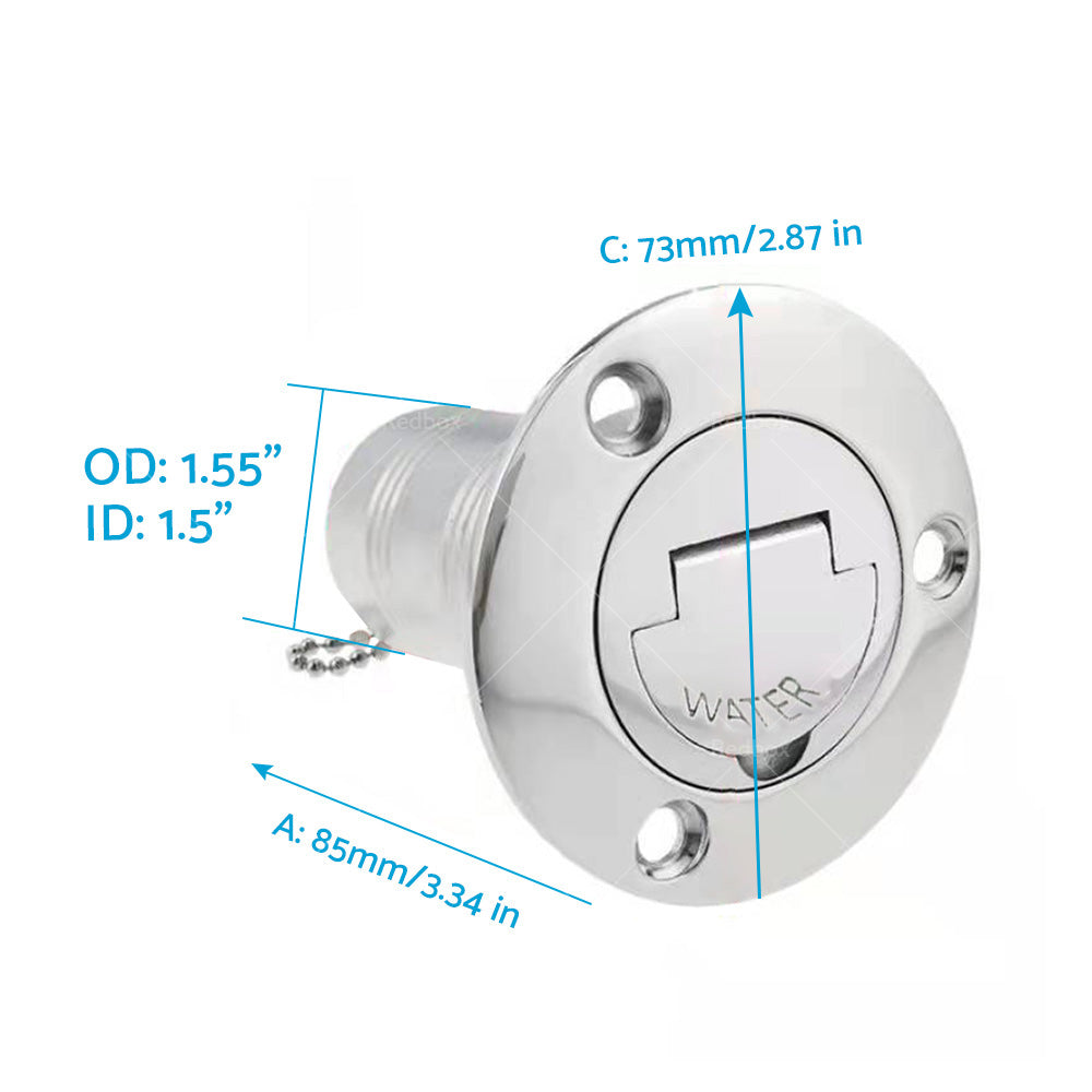 {{ Marine Boat Keyless Water Deck Fill or Filler 1-1 or 2 inch Polished 316 Stainless Steel }} - Buy Car Parts Online at {{ Kaka Auto Parts }}.