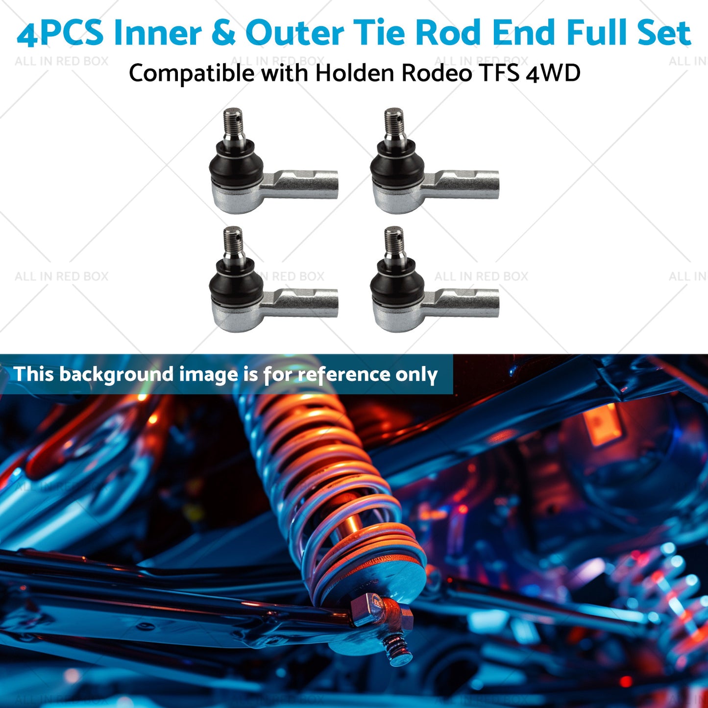 {{ 4PCS Inner and Outer Tie Rod End Full Set Suitable for Holden Rodeo TFS 4WD 89-03 }} - Buy Car Parts Online at {{ Kaka Auto Parts }}.