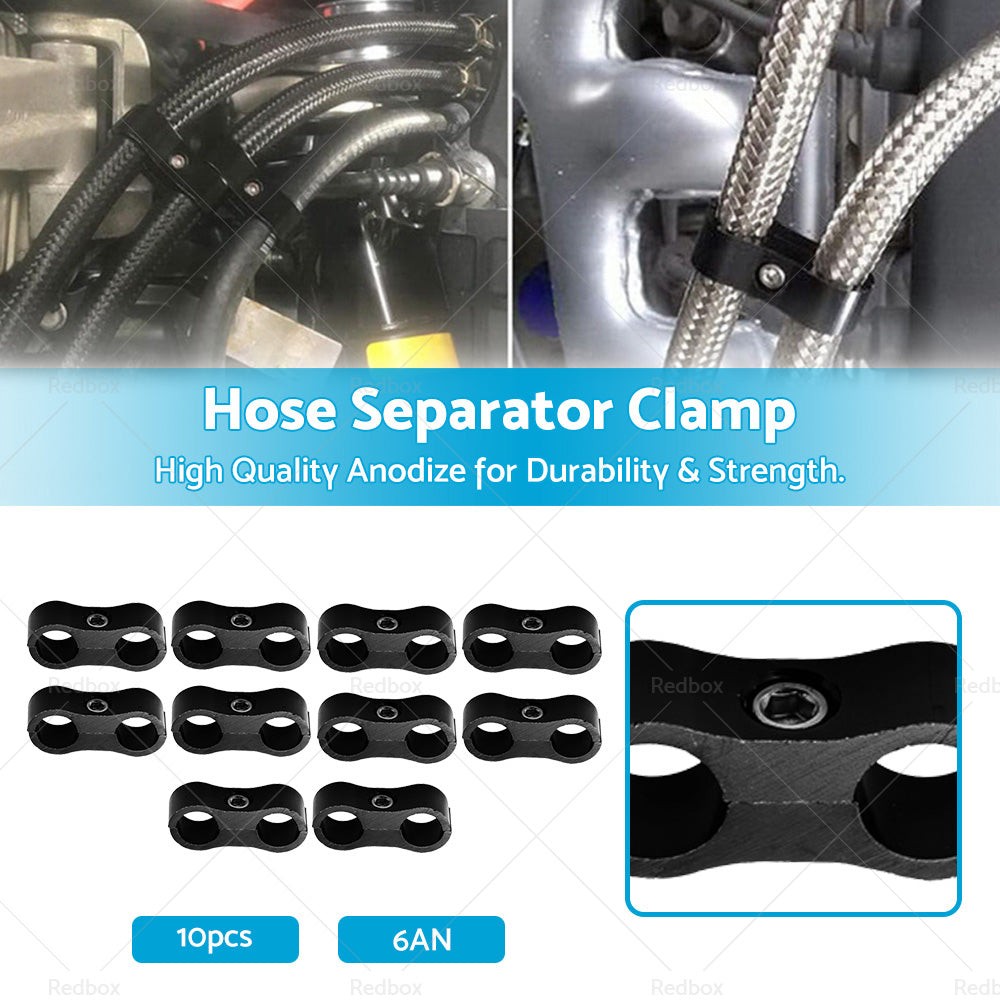 {{ 10x AN6 6AN AN -6 Nylon Braided Stainless Fuel Oil Line Hose Separator Clamp }} - Buy Car Parts Online at {{ Kaka Auto Parts }}.