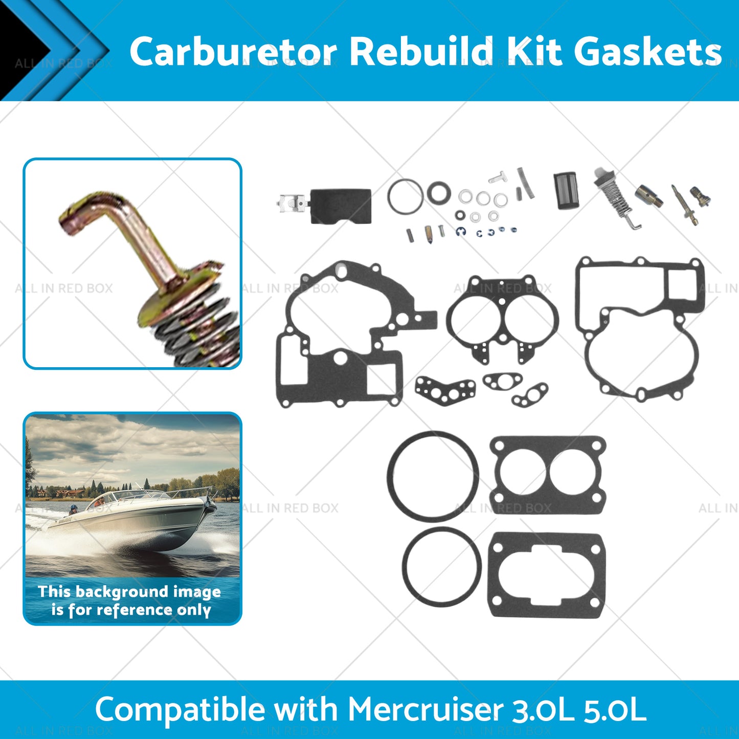 {{ 302-804844002 Carburetor Rebuild Kit Gaskets Suitable for Mercruiser 3. 0L 5. 0L }} - Buy Car Parts Online at {{ Kaka Auto Parts }}.