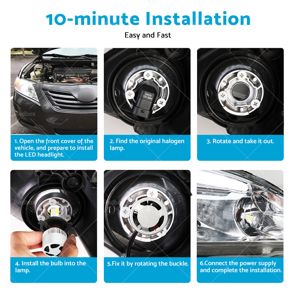 {{ 2x HB2 9003 H4 LED Headlight Globes Kit Hi or Low Beam 9000LM Brighter White }} - Buy Car Parts Online at {{ Kaka Auto Parts }}.