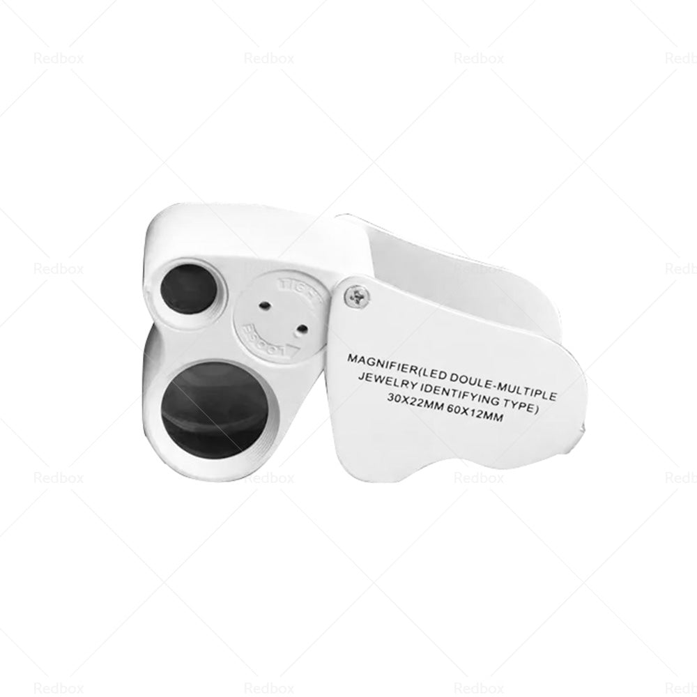 {{ 30X 60X Jewelry Loupe LED Lighted Illuminated Jewelers Eye Loop 2 Lens Magnifier }} - Buy Car Parts Online at {{ Kaka Auto Parts }}.