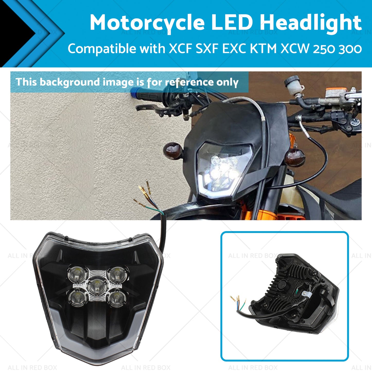 {{ Motorcycle LED Headlight Suitable For XCF SXF EXC KTM XCW 250 300 350 450 500 }} - Buy Car Parts Online at {{ Kaka Auto Parts }}.
