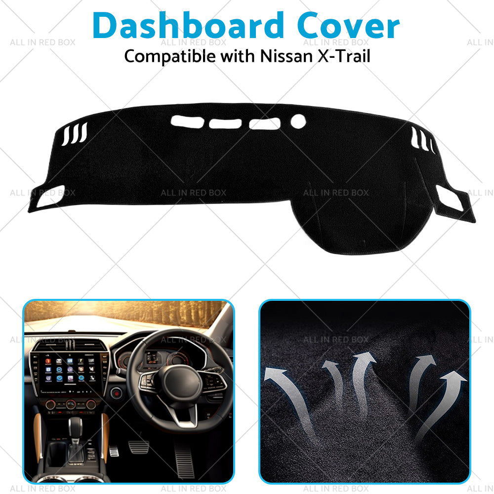 {{ Black Non-Slip Dash Mat Suitable For Nissan X-Trail T33 Qashqai Dashboard Cover }} - Buy Car Parts Online at {{ Kaka Auto Parts }}.