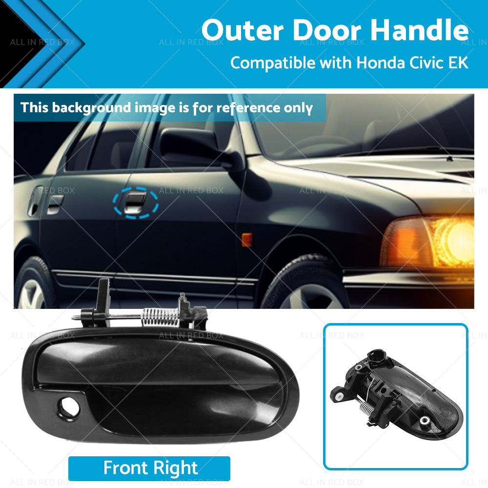 {{ Smooth Black Front Right Outer Door Handle Suitable for Honda Civic EK 1995-2000 }} - Buy Car Parts Online at {{ Kaka Auto Parts }}.