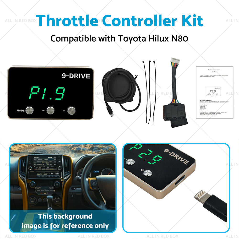 {{ Black EVC WindBooster Throttle Controller Suitable for Toyota Hilux N80 15-21 }} - Buy Car Parts Online at {{ Kaka Auto Parts }}.