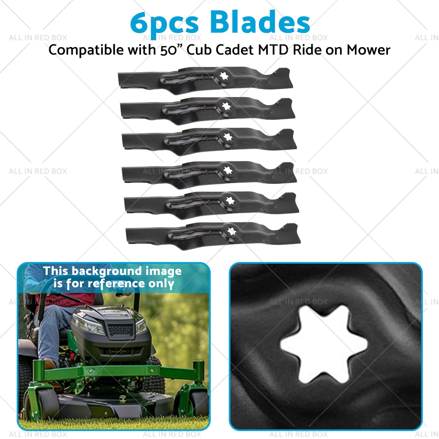 {{ 6pcs Blades Suitable 50inch Cub Cadet MTD Ride on Mower 742-04053 942-04053 B }} - Buy Car Parts Online at {{ Kaka Auto Parts }}.