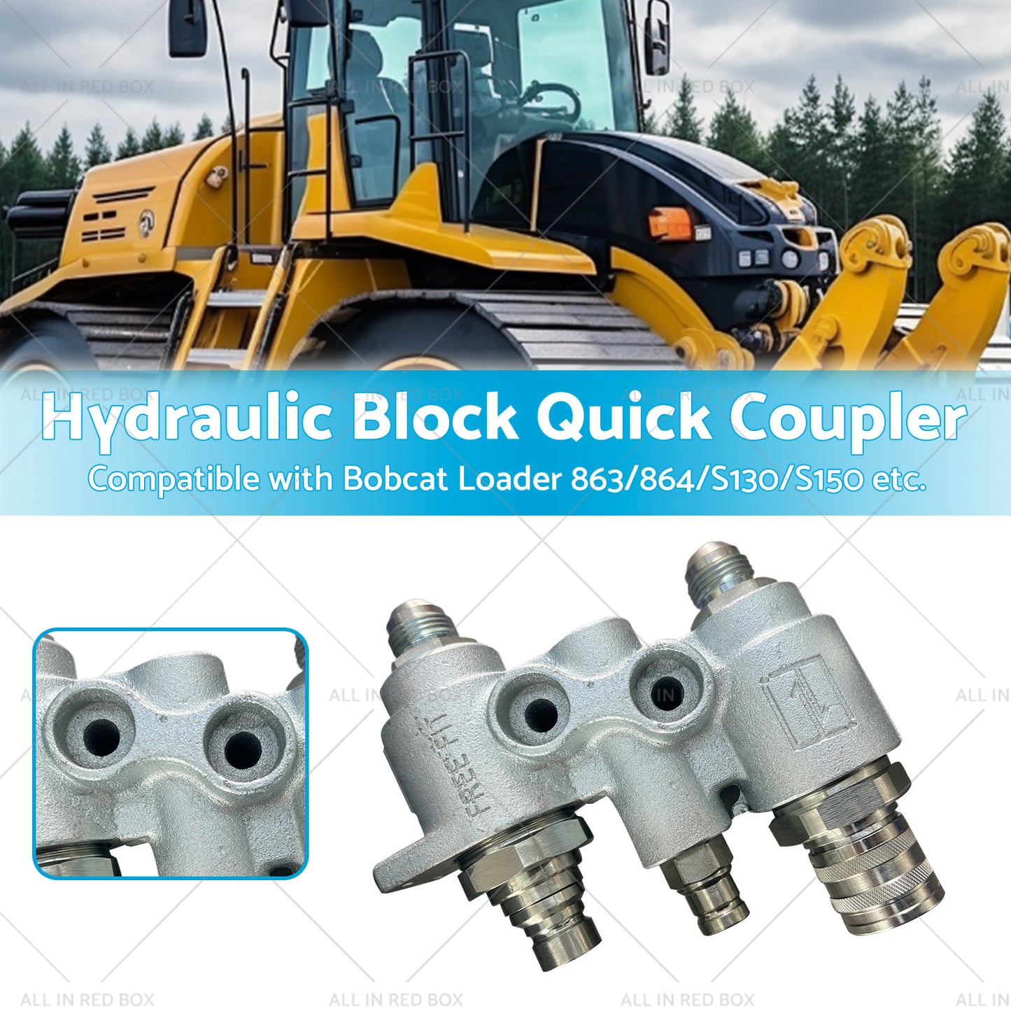 {{ For Bobcat Hydraulic Block Quick Coupler Flat Face FFH Auxillary Valve 6678076 }} - Buy Car Parts Online at {{ Kaka Auto Parts }}.