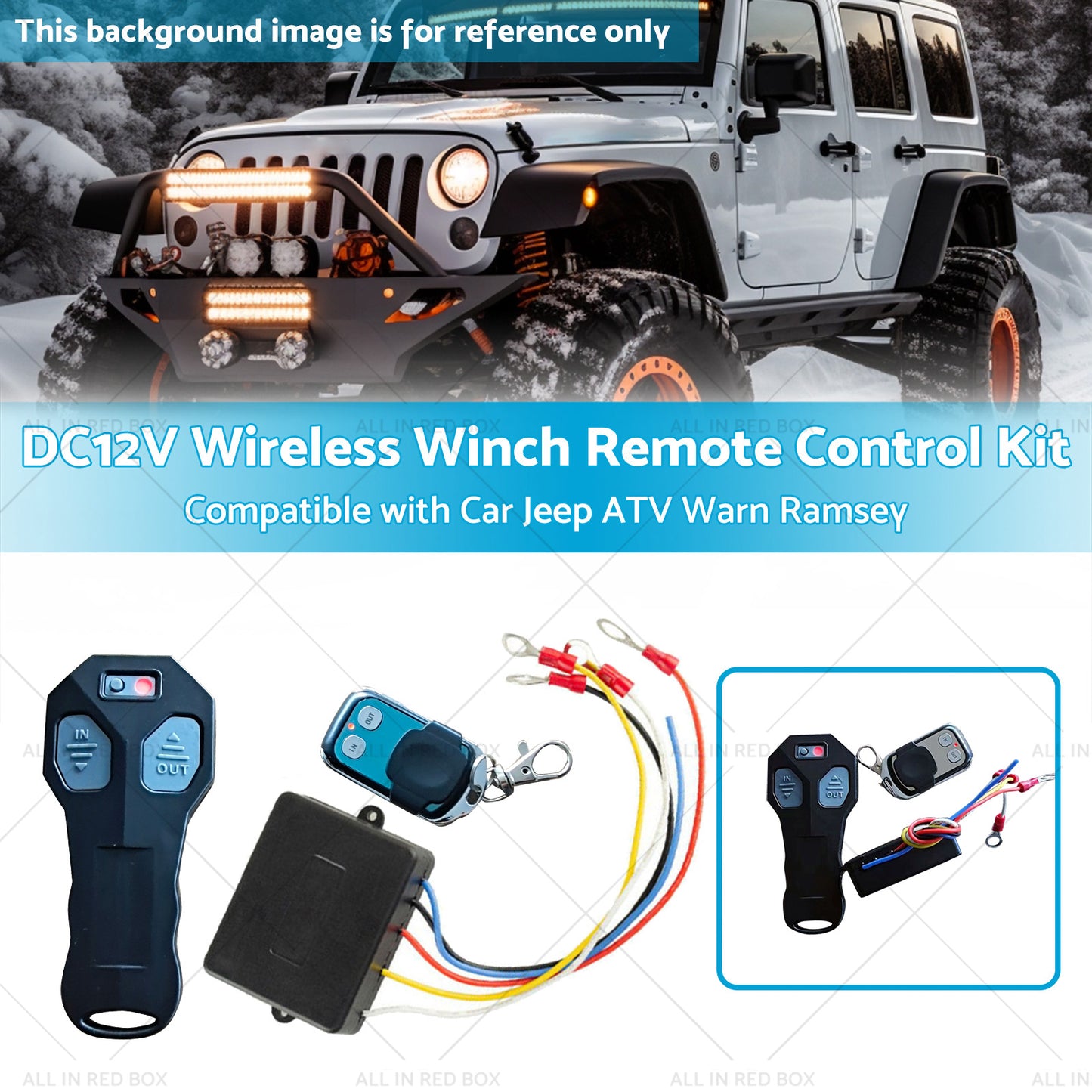 {{ DC12V Wireless Winch Remote Control Kit Suitable for Car Jeep ATV Warn Ramsey }} - Buy Car Parts Online at {{ Kaka Auto Parts }}.
