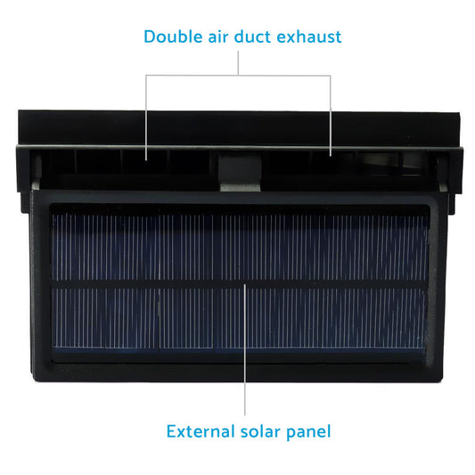 Solar Powered Car Cooling Fan Cooler Auto Window Air Vent Exhaust Ventilation