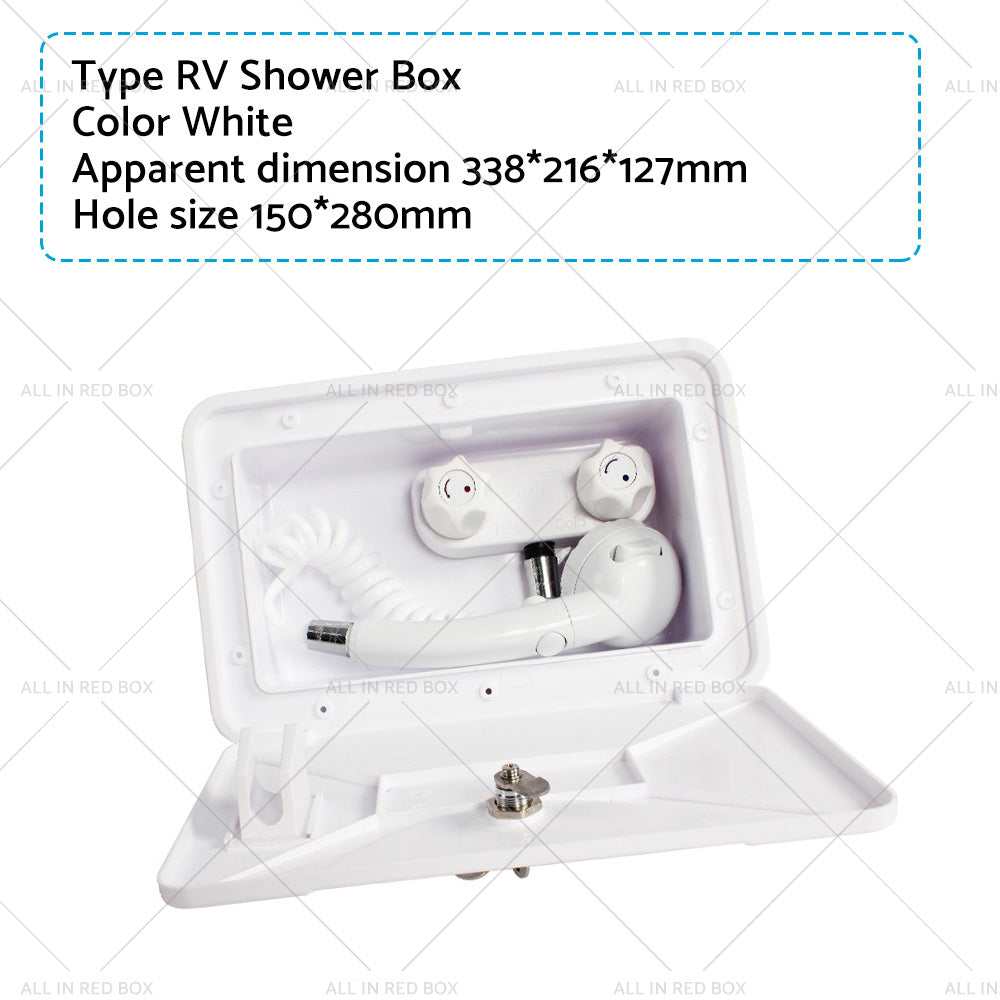 {{ 1 Set External RV Caravan Shower Box Exterior Faucet Camper Trailer Boat White }} - Buy Car Parts Online at {{ Kaka Auto Parts }}.