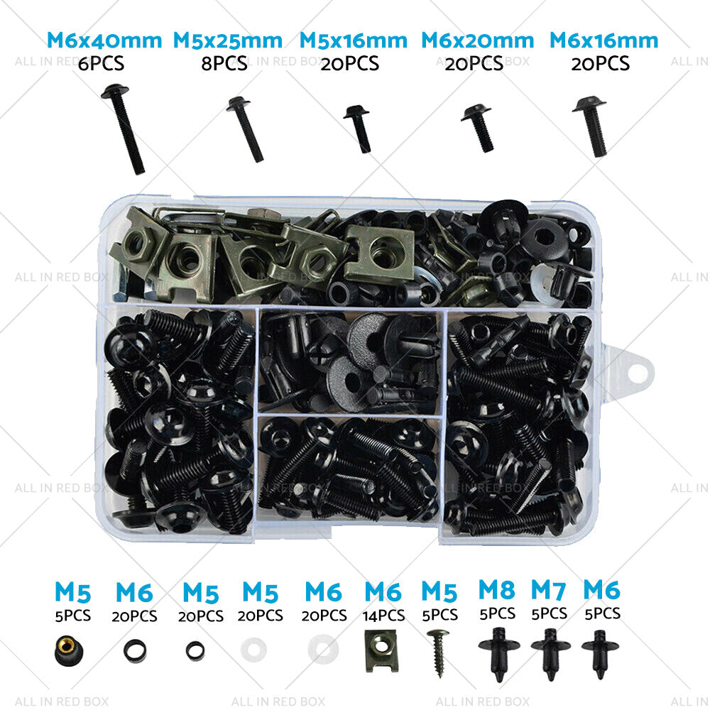 {{ 195PCS Motorcycle Fairing Bolt Body Screw Suitable For Kawasaki Ducati Honda }} - Buy Car Parts Online at {{ Kaka Auto Parts }}.