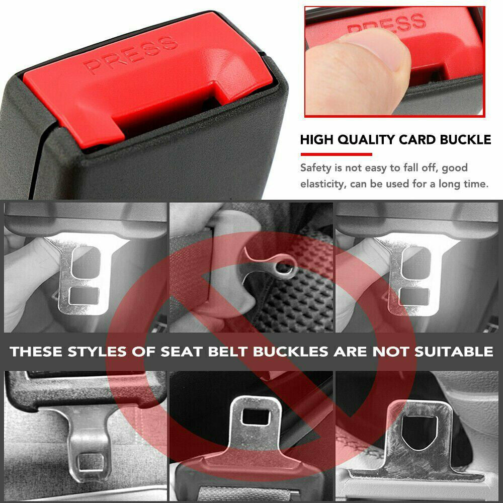 2x Seatbelt Extender Buckle Clip Universal Safety Seat Accessory for Car