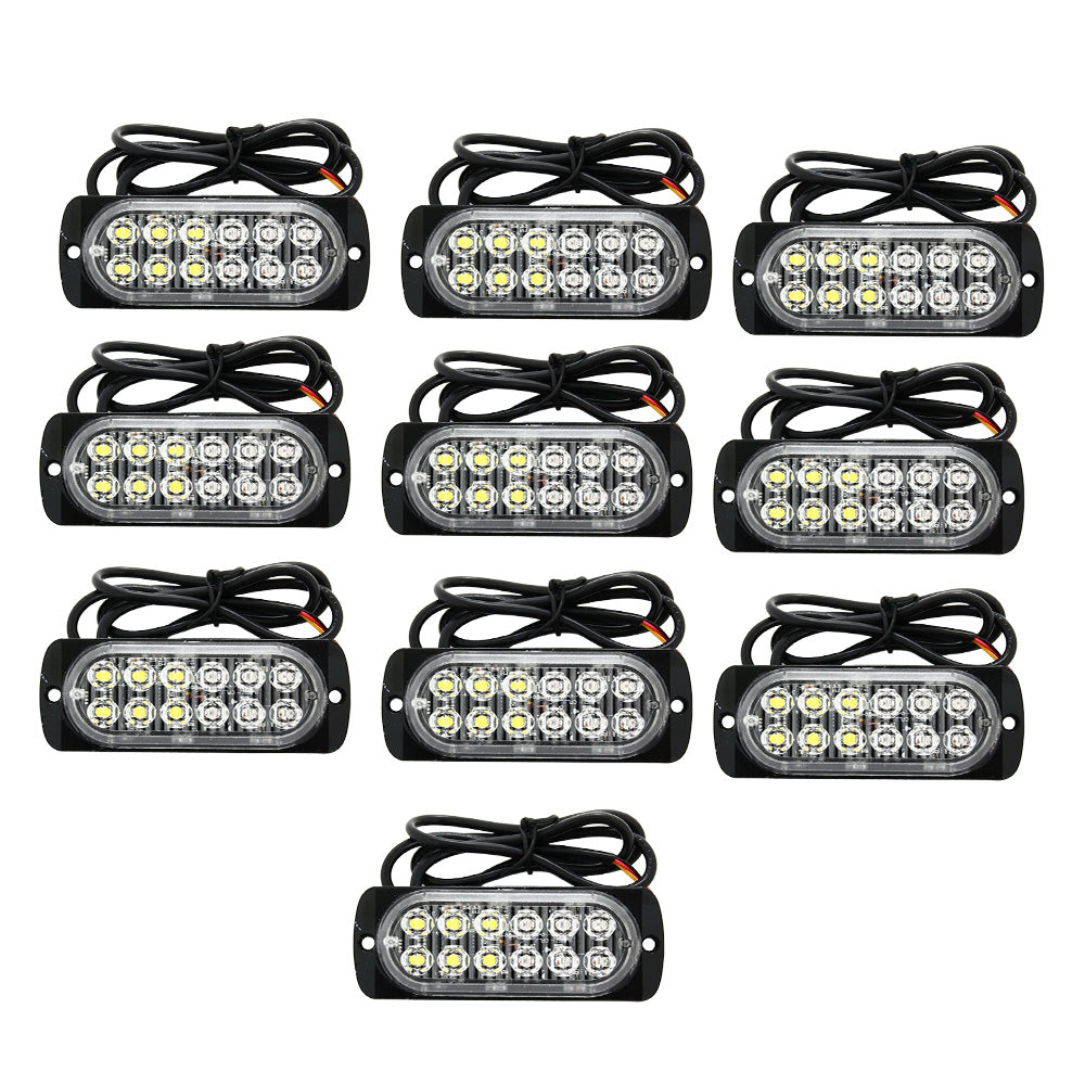 {{ 10x Amber White LED Car Emergency Beacon Warning Hazard Flashing Strobe Light }} - Buy Car Parts Online at {{ Kaka Auto Parts }}.