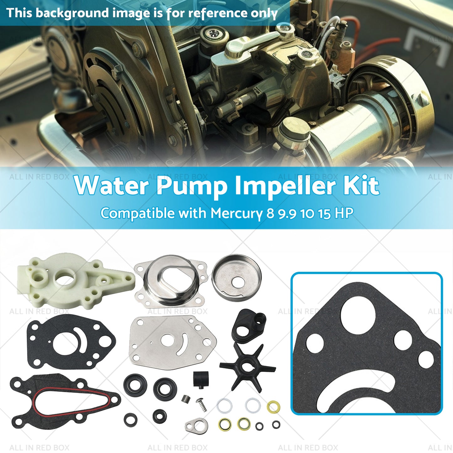 {{ 46-42089A5 Water Pump Impeller Kit Suitable for Mercury 8 9.9 10 15 HP Outboards }} - Buy Car Parts Online at {{ Kaka Auto Parts }}.