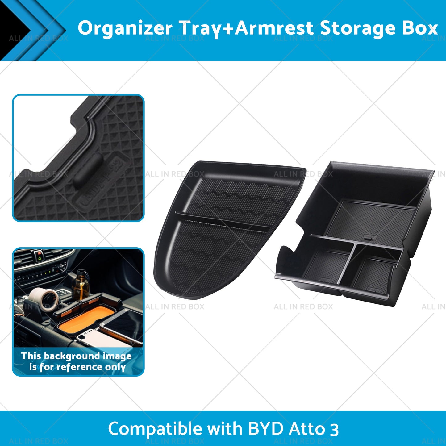 {{ Armrest Storage Box? Organizer Tray Suitable For BYD Atto 3 22-23 }} - Buy Car Parts Online at {{ Kaka Auto Parts }}.