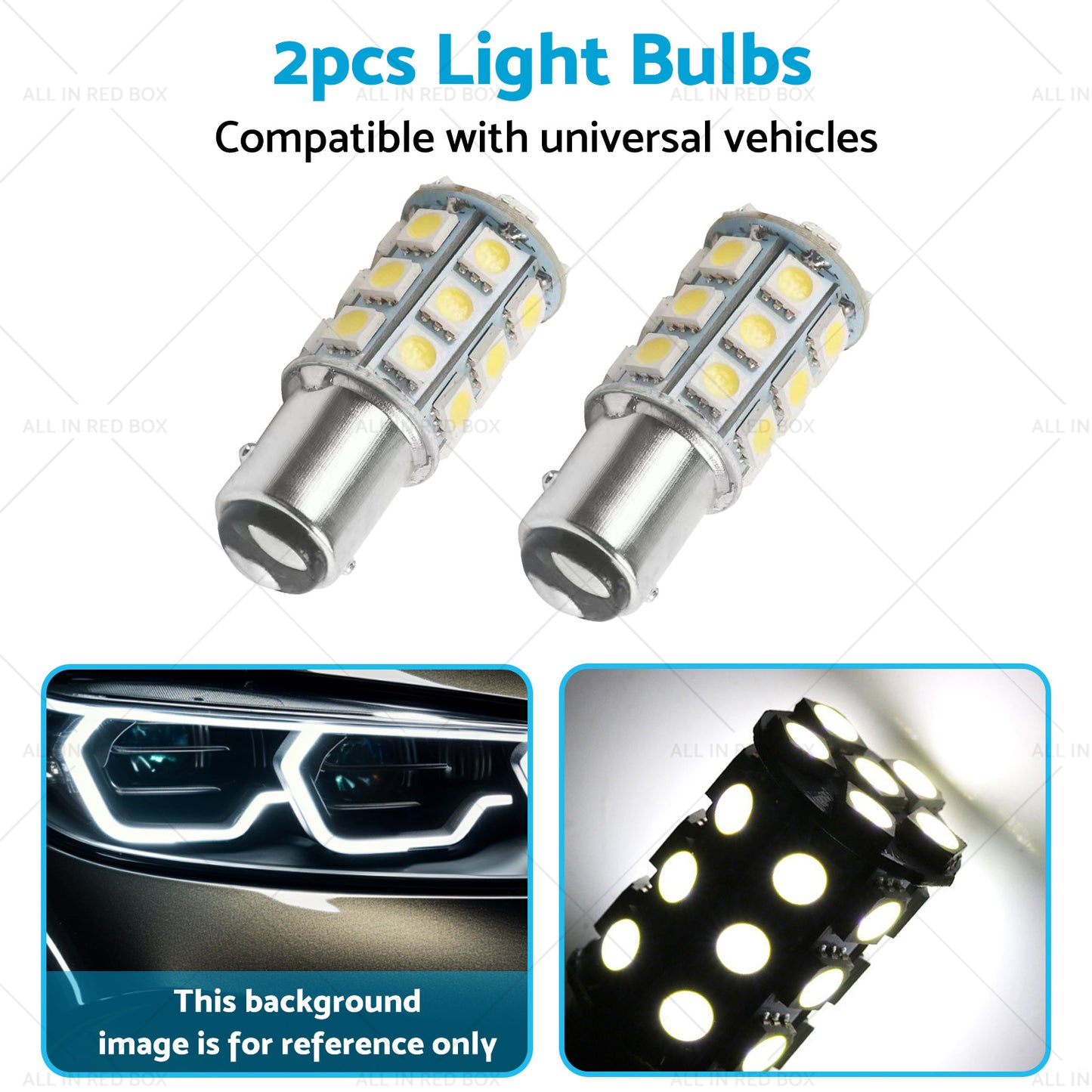 {{ 2x 12V BA15D LED White 27 SMD 5050 For Caravan Car Auto Indicator Signal Light }} - Buy Car Parts Online at {{ Kaka Auto Parts }}.