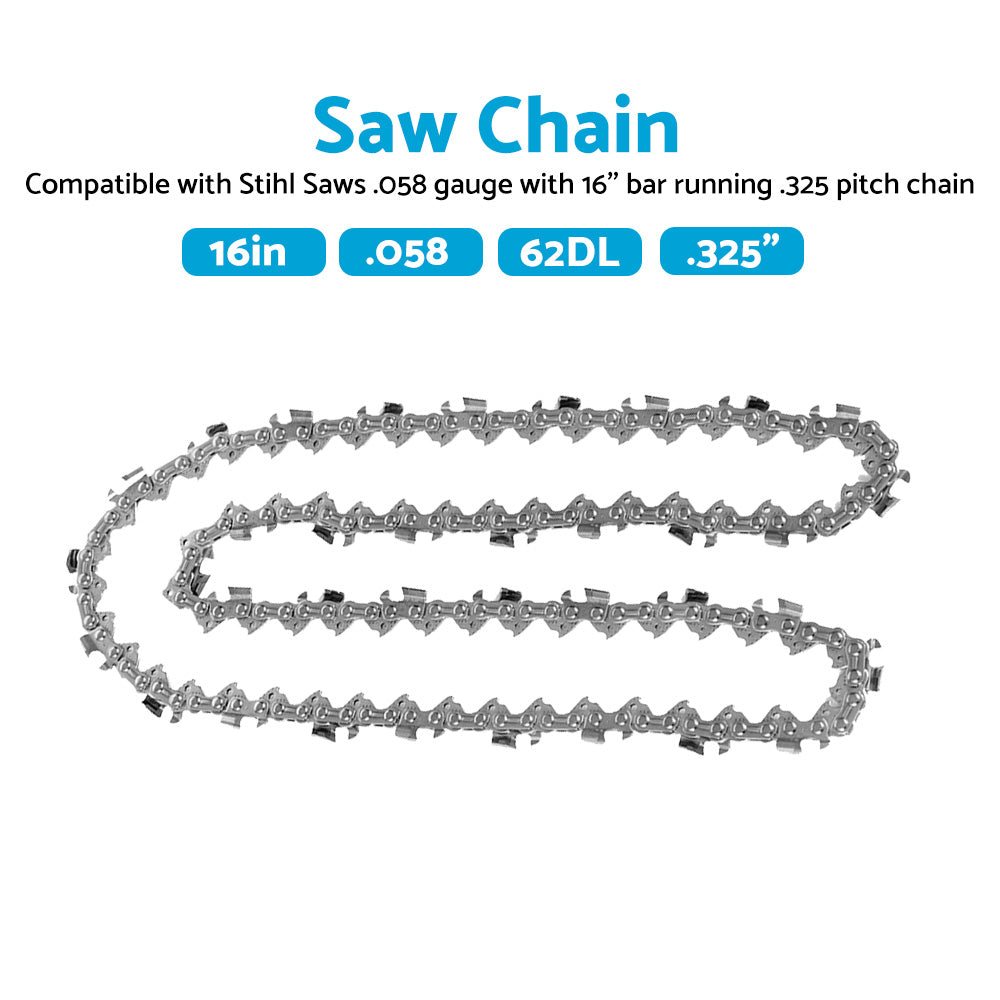 Tungsten Carbide Chainsaw Chain 18 inch 3 8. 063 66DL Suitable for Husqvarna