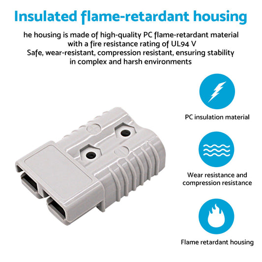 2x Grey Anderson Style Plug 120A Heavy Duty Connector Suitable For Universal Use