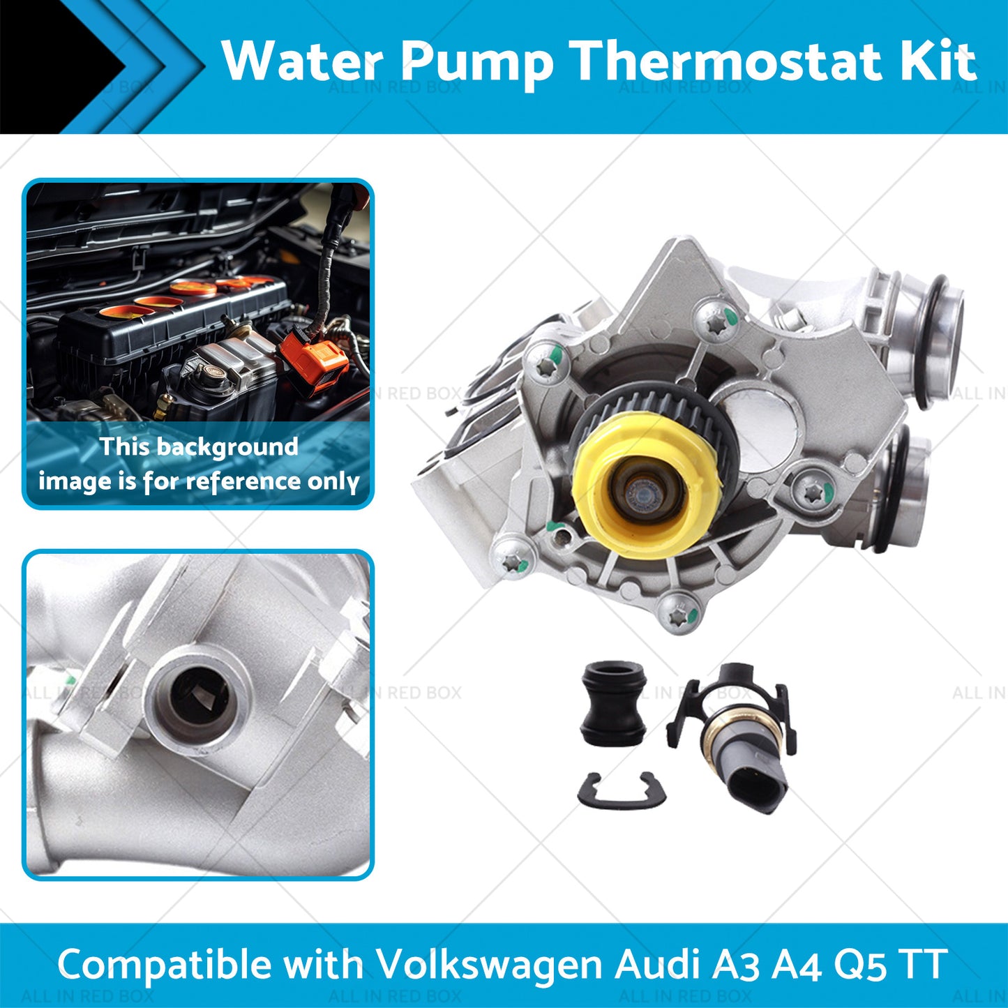 {{ 06H121026 Water Pump Thermostat Kit Suitable for Audi A3 A4 Q3 TT 2. 0L 1. 8L TFSI }} - Buy Car Parts Online at {{ Kaka Auto Parts }}.