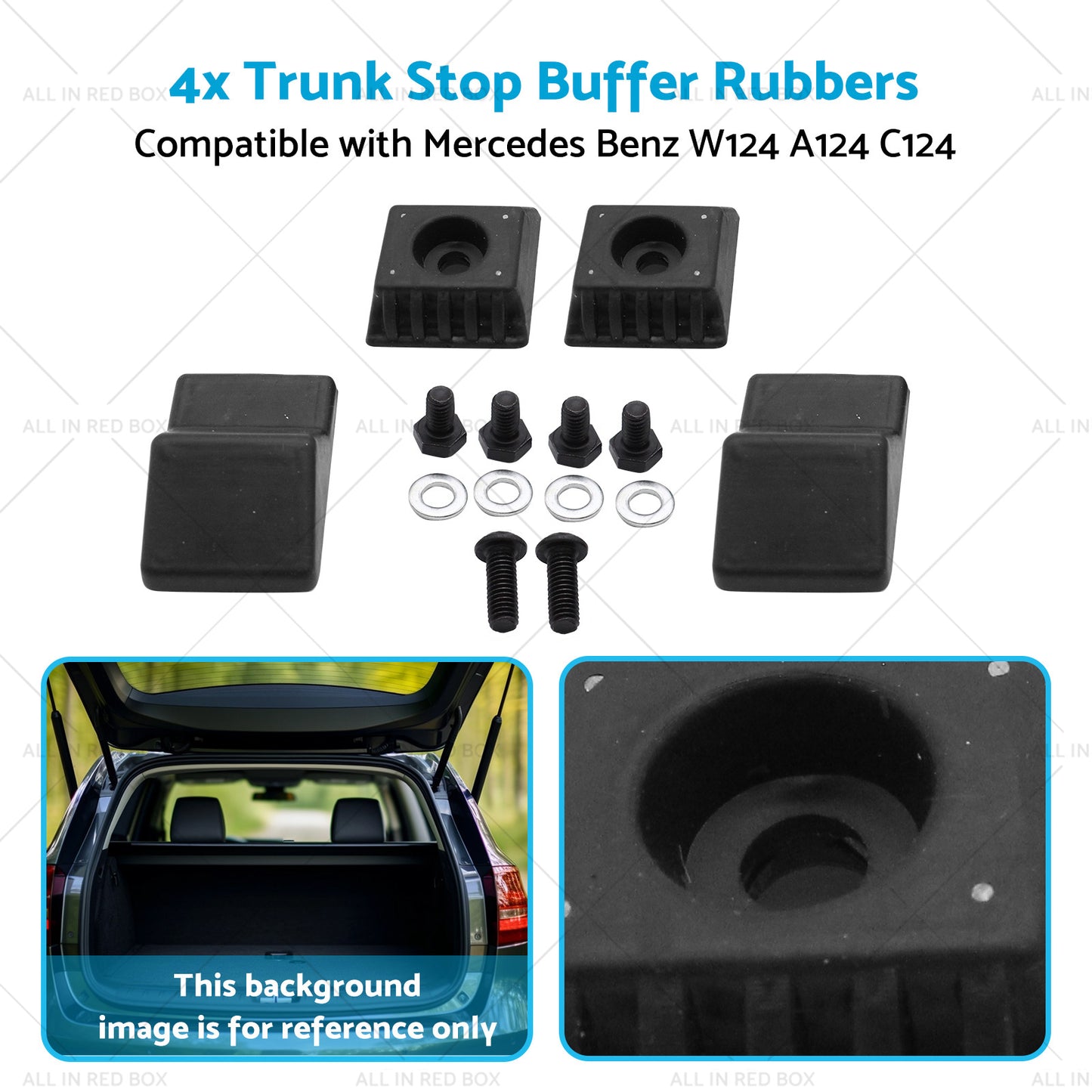 {{ 4x Trunk Stop Buffer Rubbers Suitablefor Mercedes Benz W124 A124 C124 1247580044 }} - Buy Car Parts Online at {{ Kaka Auto Parts }}.