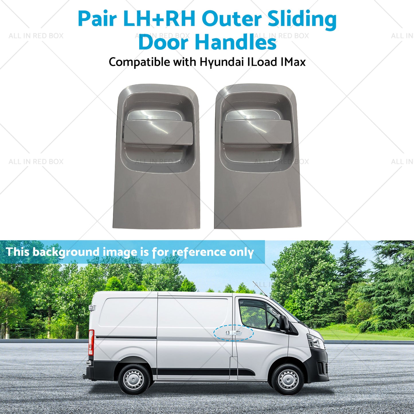 {{ Pair Grey LHRH Outer Sliding Door Handles Suitable for 08~15 Hyundai ILoad IMax }} - Buy Car Parts Online at {{ Kaka Auto Parts }}.