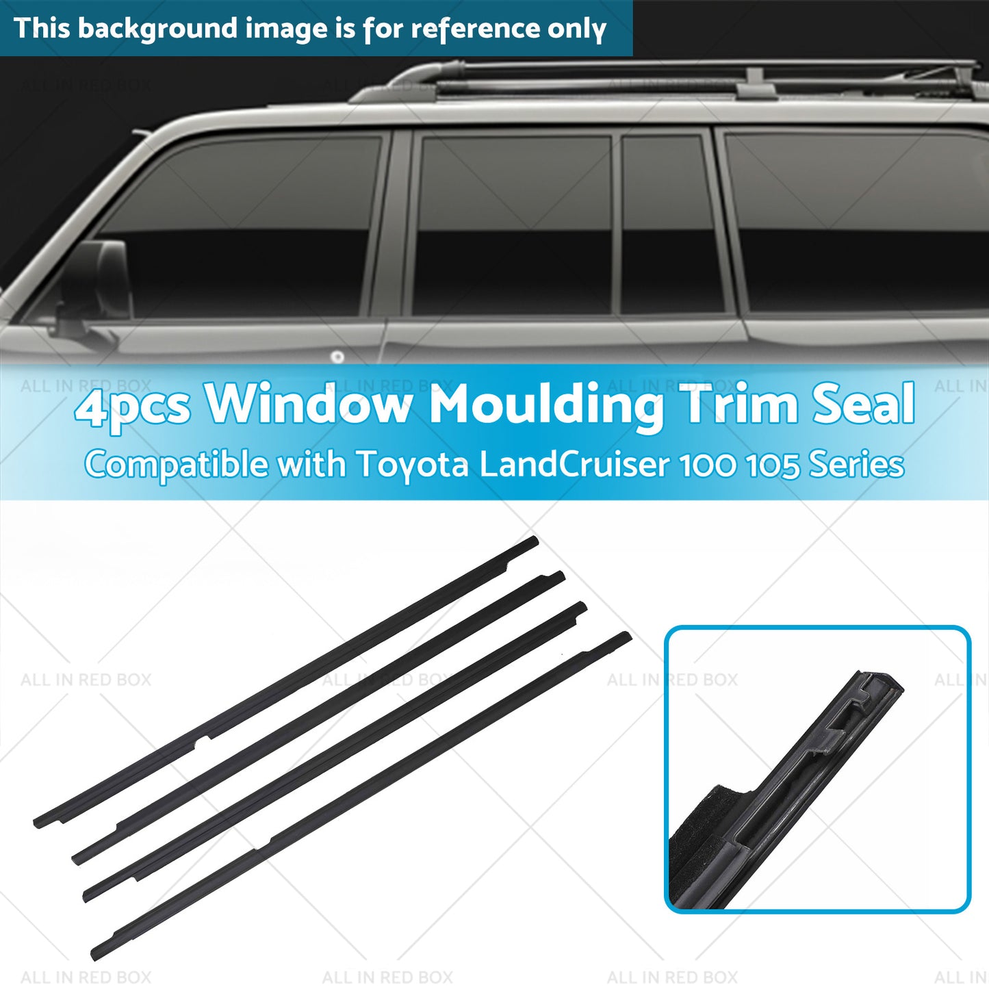 {{ Black Weatherstrips Suitable For Toyota LandCruiser 100 105 Series Side Door 4pc }} - Buy Car Parts Online at {{ Kaka Auto Parts }}.