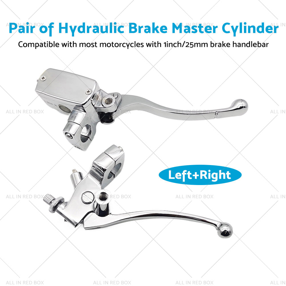 {{ 1inch Chrome Motorcycle Handlebar Hydraulic Brake Master Cylinder and Clutch Lever }} - Buy Car Parts Online at {{ Kaka Auto Parts }}.