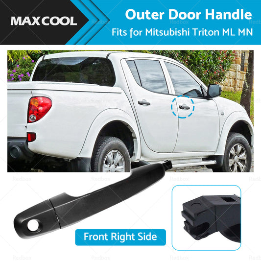 {{ Black Front Right Outer Door Handle Suitable For Mitsubishi Triton ML MN 06-15 }} - Buy Car Parts Online at {{ Kaka Auto Parts }}.