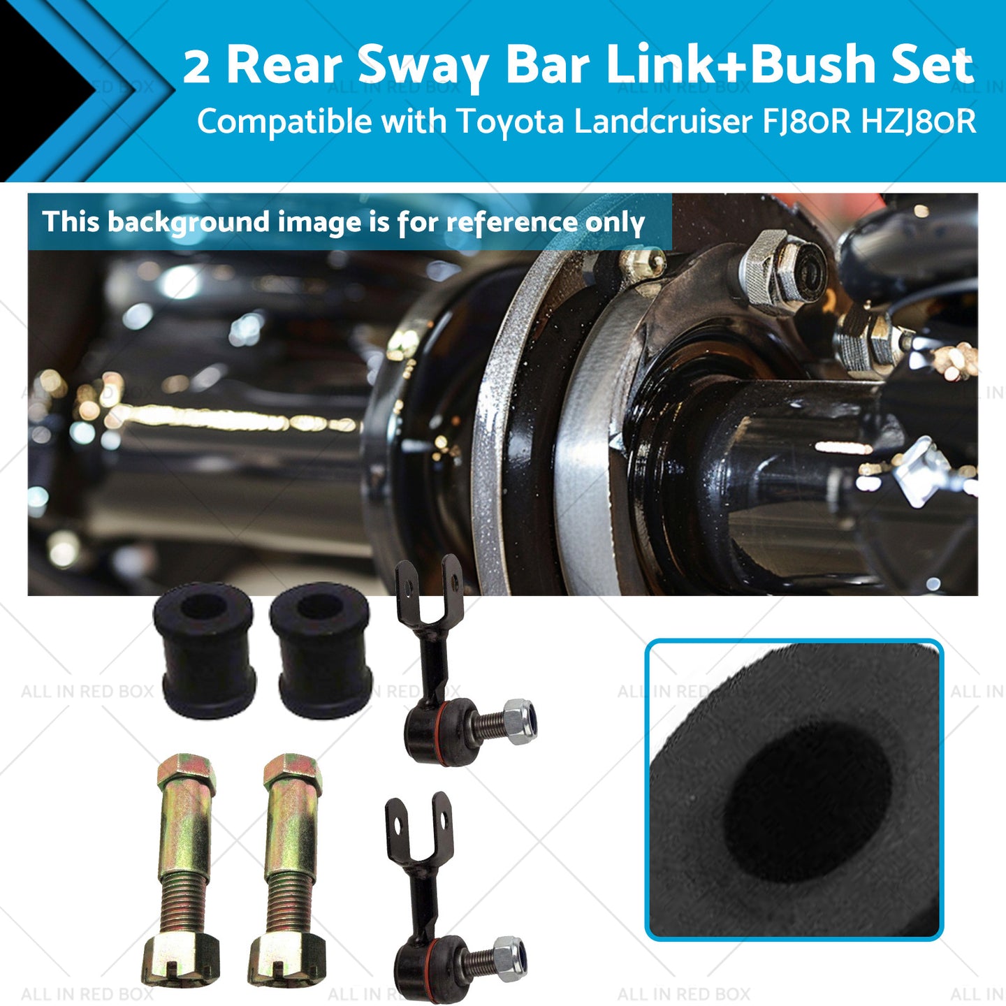 {{ 2 Set Rear Sway Bar LinkBush Suitable for 92-19 Toyota Landcruiser FJ80R HZJ80R }} - Buy Car Parts Online at {{ Kaka Auto Parts }}.