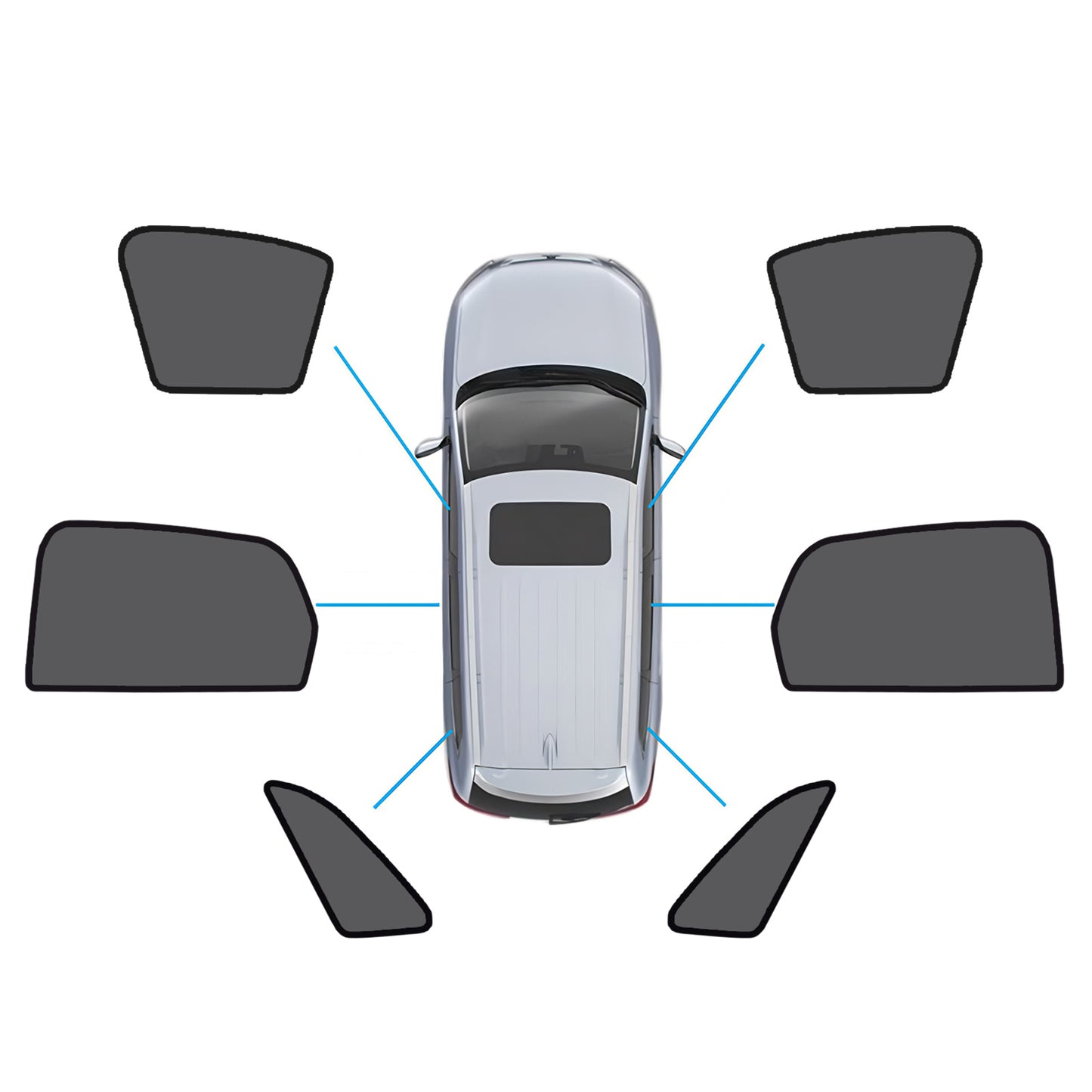 {{ Magnetic Mesh Sun Blind Shades Suitable for Audi Q3 RS Q3 2019-2025 }} - Buy Car Parts Online at {{ Kaka Auto Parts }}.