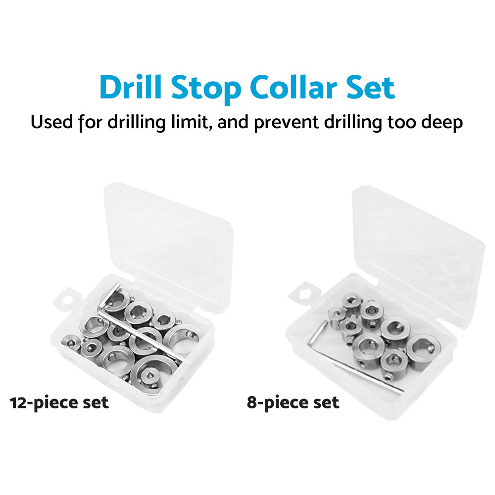 Drill Stop Collar Set 3mm-16mm Drilling Bit Depth Stopper Ring Suitable For Woodworking