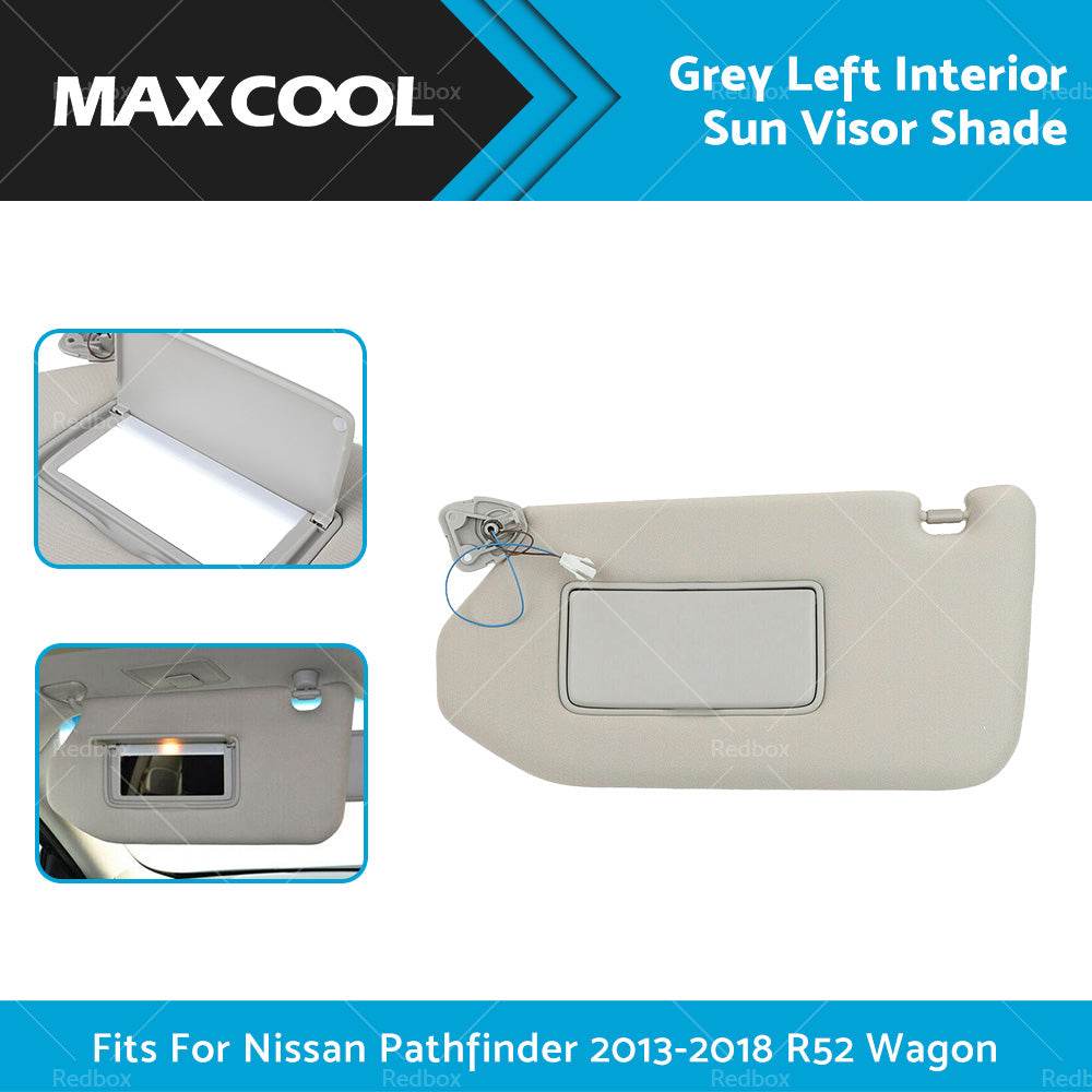 {{ Left Interior Sun Visor Shade Grey Fit For Nissan Pathfinder 2013-2018 R52 Wagon }} - Buy Car Parts Online at {{ Kaka Auto Parts }}.