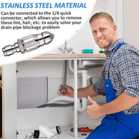 Stainless Steel Sewer Jetter Nozzle For Pressure Washer Suitable For 1in or 4in Drain Connection