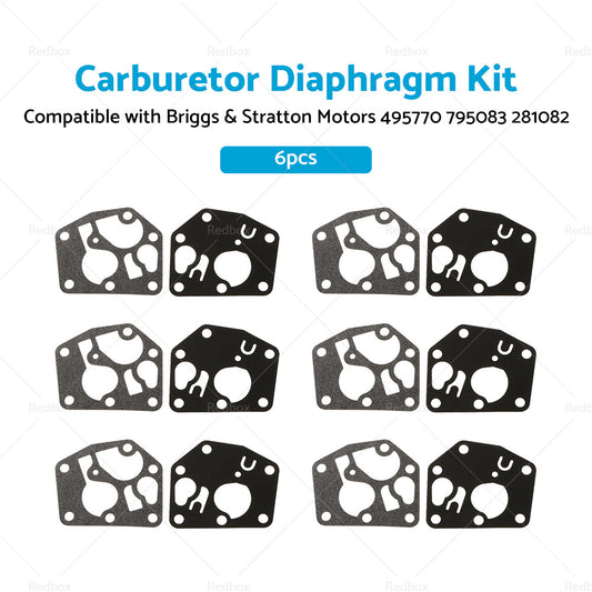 6x Carburetor Diaphragm Kit SuitableFor Briggs  and  Stratton Motors 495770 795083