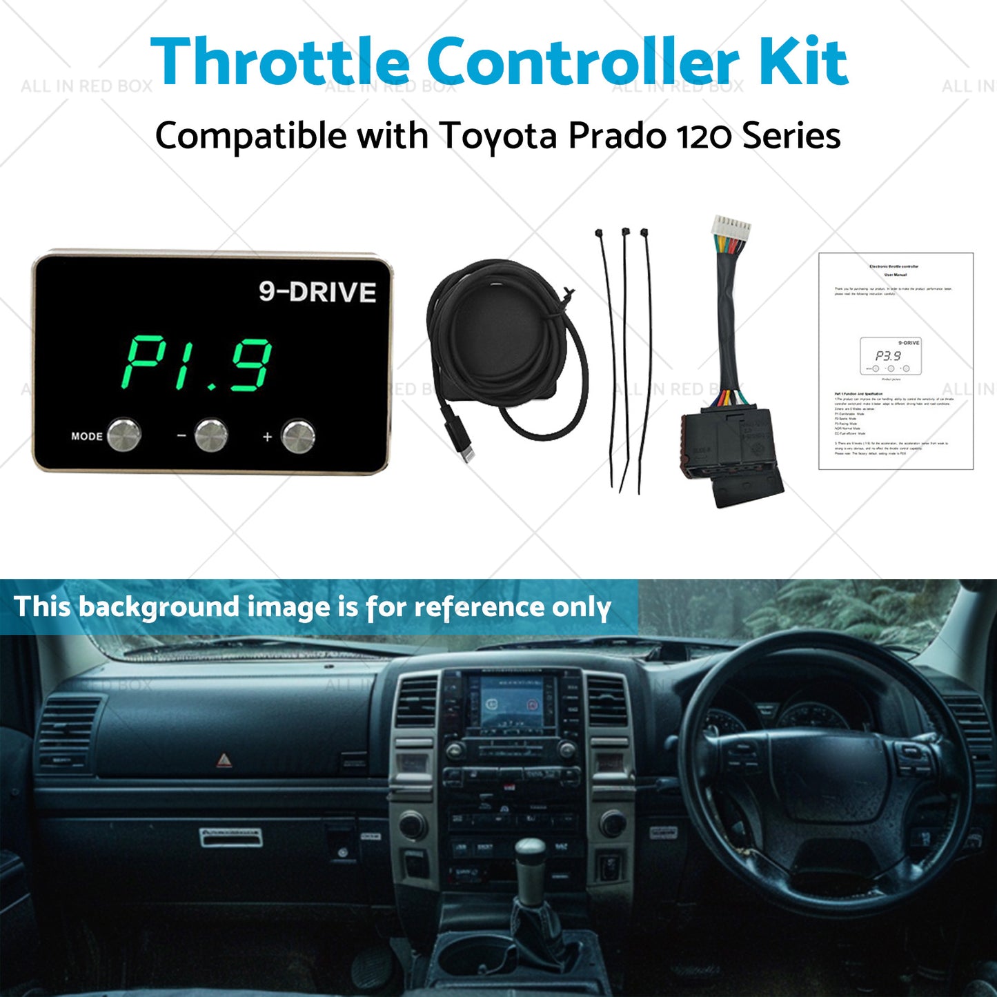 {{ 9 Mode Throttle Controller Kit Suitable for Toyota Prado 120 Series 2002-2009 }} - Buy Car Parts Online at {{ Kaka Auto Parts }}.