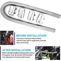 48inch Flexible Stainless Steel Radiator Hose Kit With Chrome Caps Suitable For Car Polished