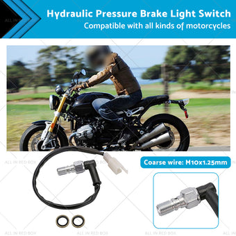 compare product Universal Motorcycle Hydraulic Pressure Brake Light Switch M10x1. 25 Banjo Bolt