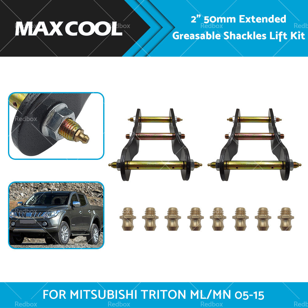 {{ FOR MITSUBISHI TRITON ML or MN 05-15 EXTENDED GREASABLE SHACKLES 2 inch  50MM LIFT KIT }} - Buy Car Parts Online at {{ Kaka Auto Parts }}.