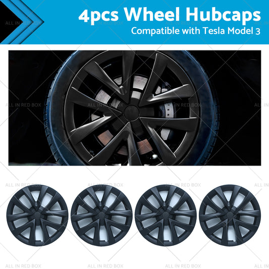 {{ 4PCS Matt Black Wheel Cover Hub Caps Rim Hubcap Suitable for Tesla Model 3 }} - Buy Car Parts Online at {{ Kaka Auto Parts }}.