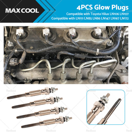 {{ 4x Glow Plug Suitable For Toyota Hilux LN106 LN107 LN111 LN85 LN86 LN147 LN167 }} - Buy Car Parts Online at {{ Kaka Auto Parts }}.