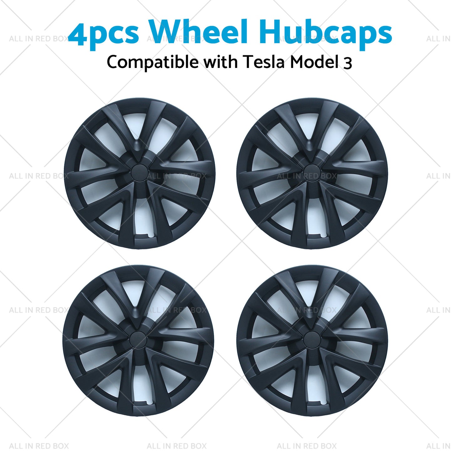 {{ 4PCS Matt Black Wheel Cover Hub Caps Rim Hubcap Suitable for Tesla Model 3 }} - Buy Car Parts Online at {{ Kaka Auto Parts }}.