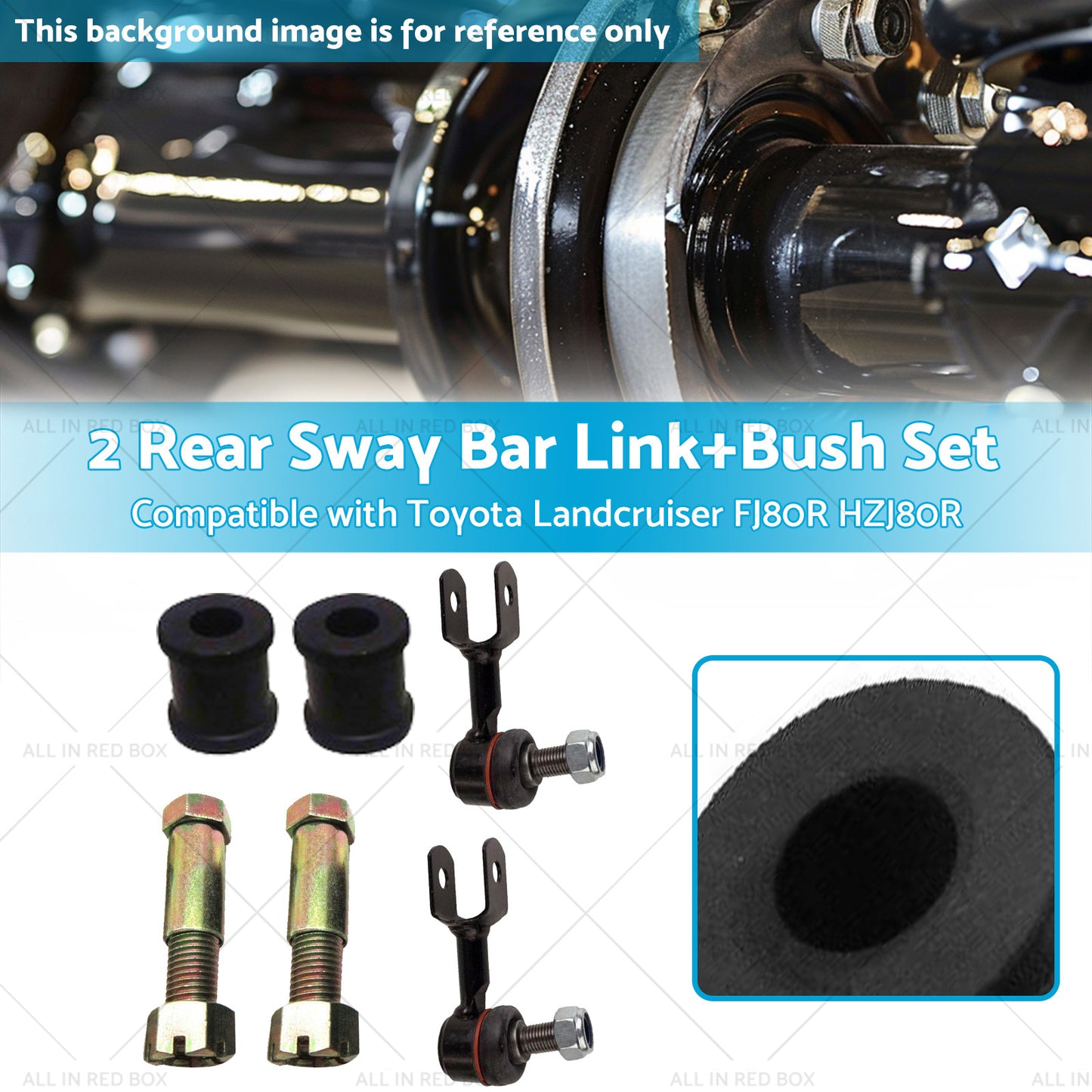 {{ 2 Set Rear Sway Bar LinkBush Suitable for 92-19 Toyota Landcruiser FJ80R HZJ80R }} - Buy Car Parts Online at {{ Kaka Auto Parts }}.