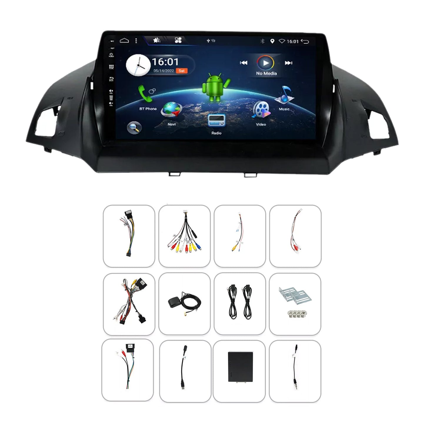9'' CarPlay Stereo Head Unit Suitable For Ford Kuga Escape 2013-2017 Android 14