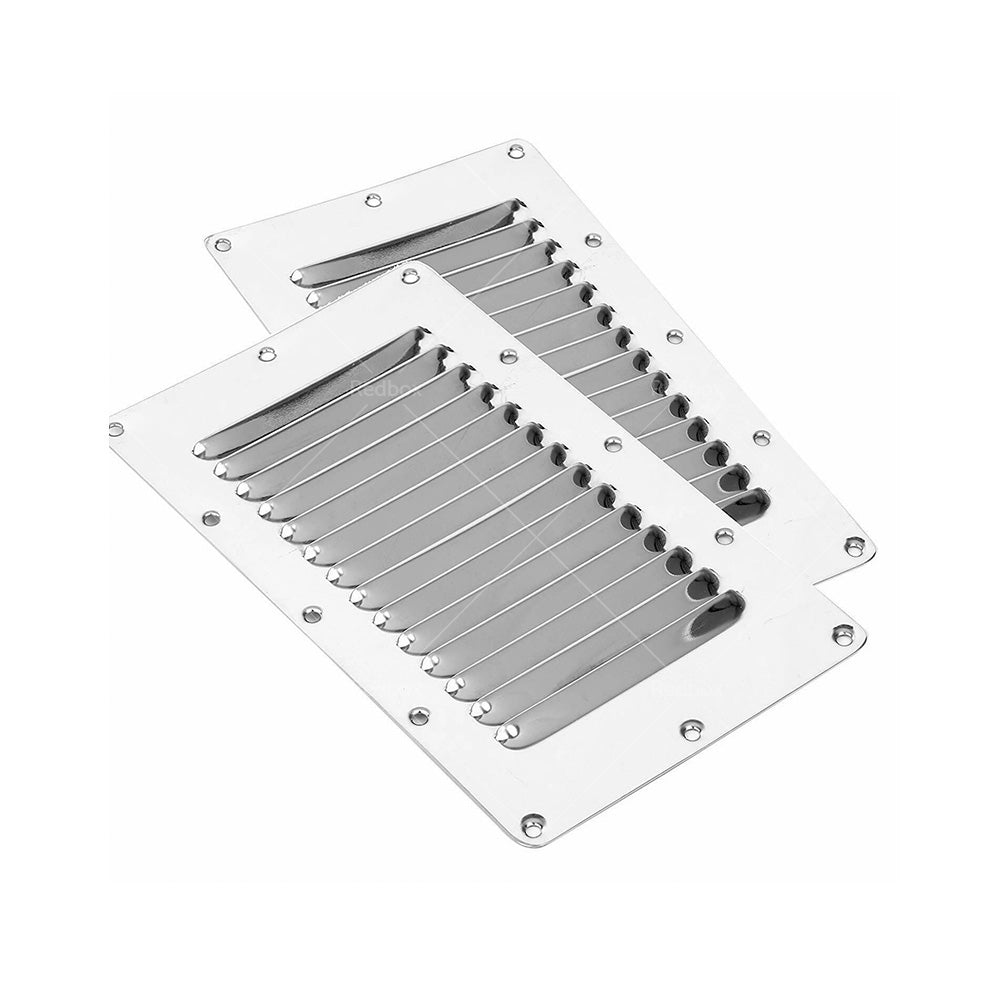 {{ 4pcs Stainless Steel Rectangular Air Vent For Caravan Boat Wall Eave 228x127mm }} - Buy Car Parts Online at {{ Kaka Auto Parts }}.
