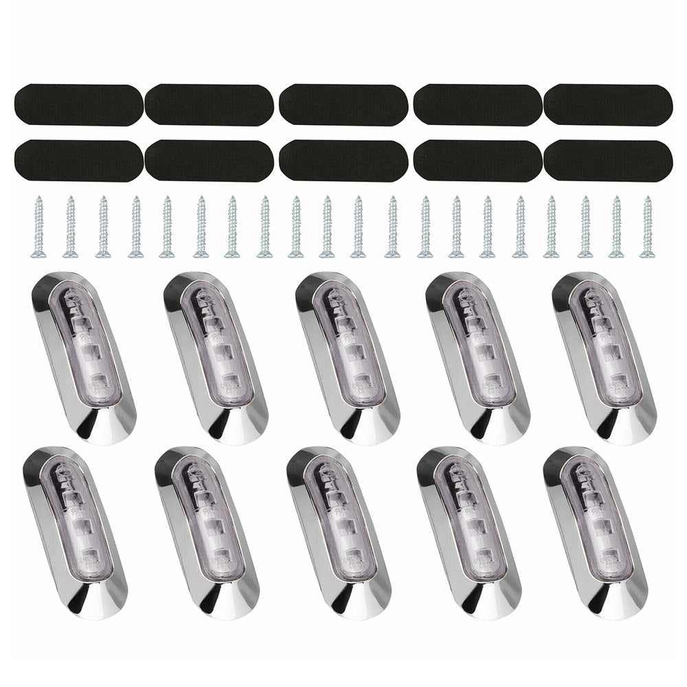10x LED Clearance Side Marker Lights Suitable For Truck Trailer Caravan Amber & Red
