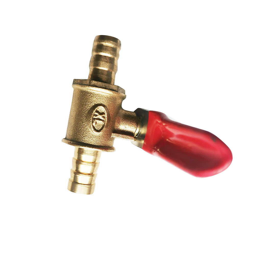In-Line Fuel Tap Brass 8mm 5/16inch Suitable For Motorcycle / Tractor / Quad / Lawn Mower Pump