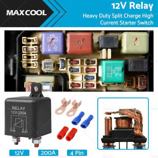 {{ 12V DC 200A Car Relay Heavy Duty Split Charge High Current 4Pin Starter Switch }} - Buy Car Parts Online at {{ Kaka Auto Parts }}.