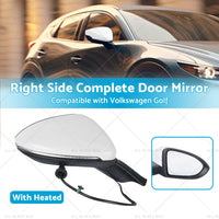 {{ Door Mirror Suitable for VW Golf MK7 2013-2021 Right Driver Side White Heated }} - Buy Car Parts Online at {{ Kaka Auto Parts }}.