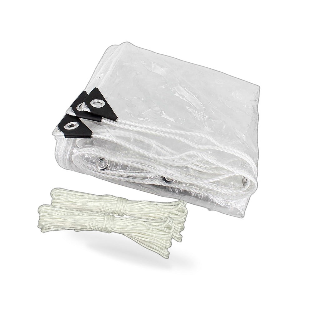 300cmx500cm Heavy Duty Clear PVC Tarp Tarpaulin Waterproof Plant Cover Grommets - BD3